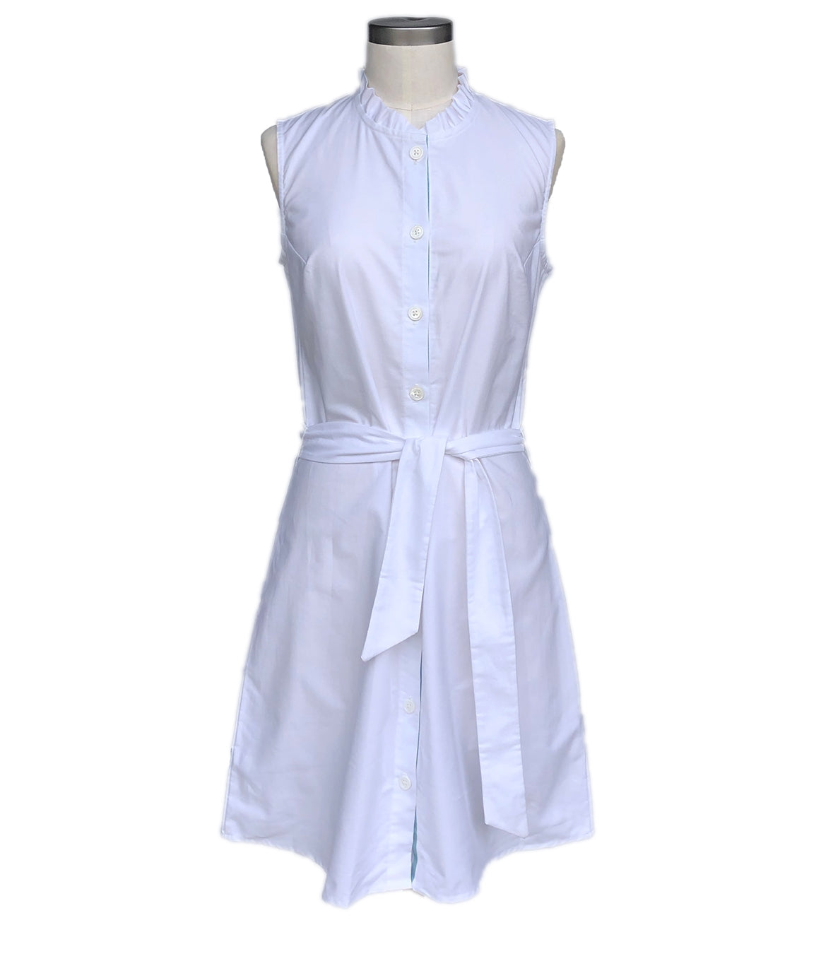 Cotton Ruffle Collar Shirt Dress Made in USA | RAMBLERS WAY