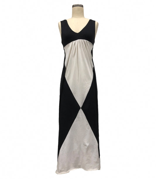 Cotton Color Block Dress - Sleeveless