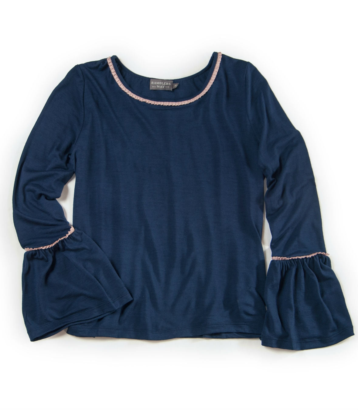 Bella Frill Wool Blouse Made in USA | RAMBLERS WAY