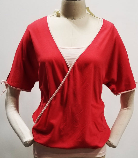 Wool Jersey Wrap Blouse Made in USA | RAMBLERS WAY