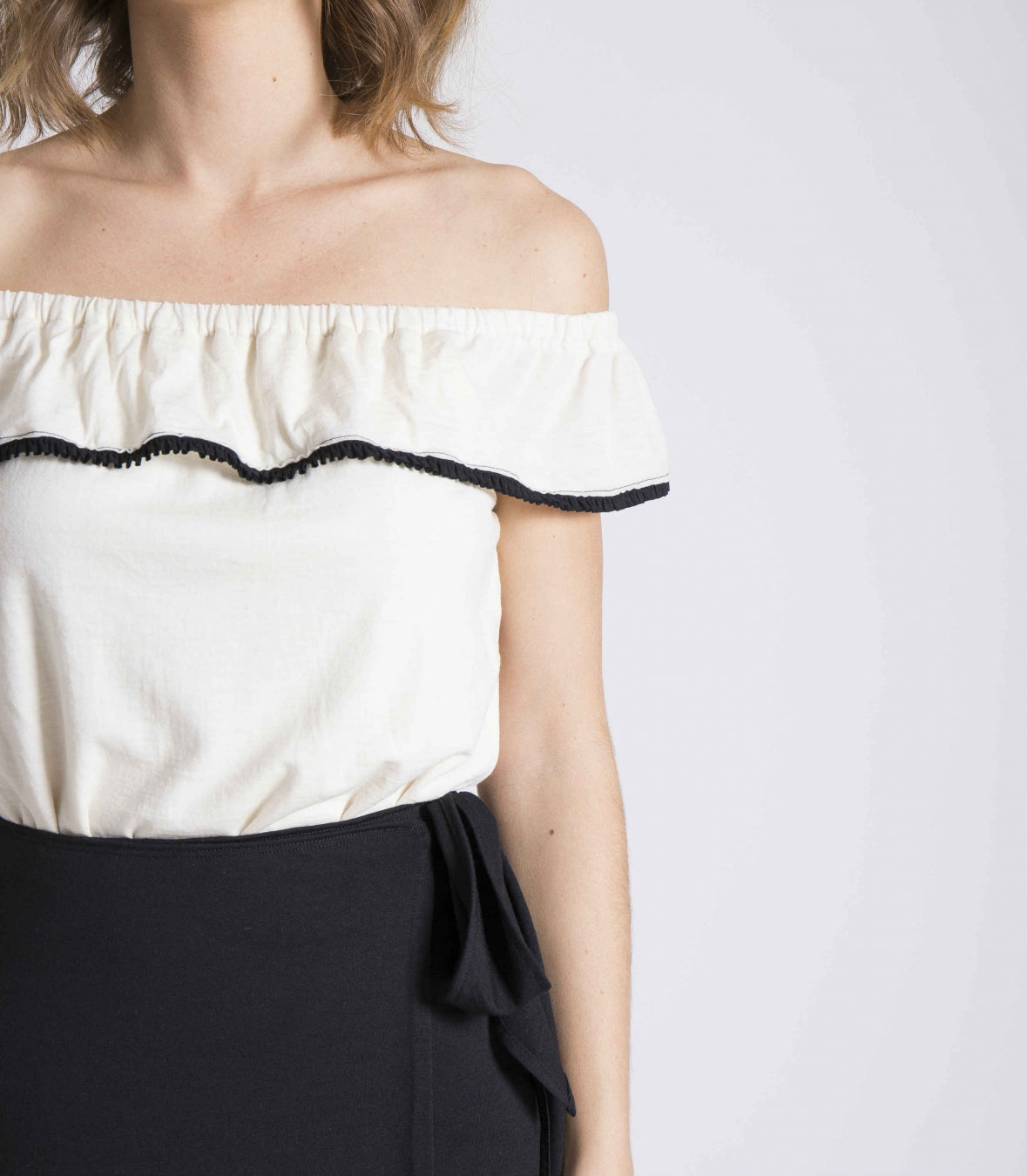 Wool Off The Shoulder Blouse Made in USA | RAMBLERS WAY