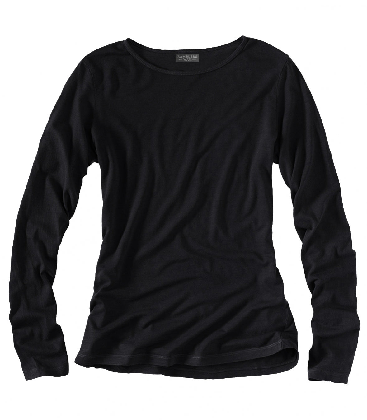 Wool Jewel Neck - Black Made in USA | RAMBLERS WAY