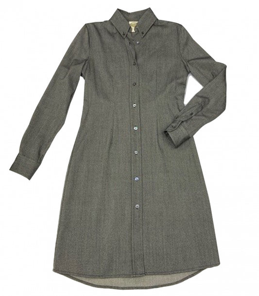 Womens Wool Button Down Shirt Dress Made in USA | RAMBLERS WAY