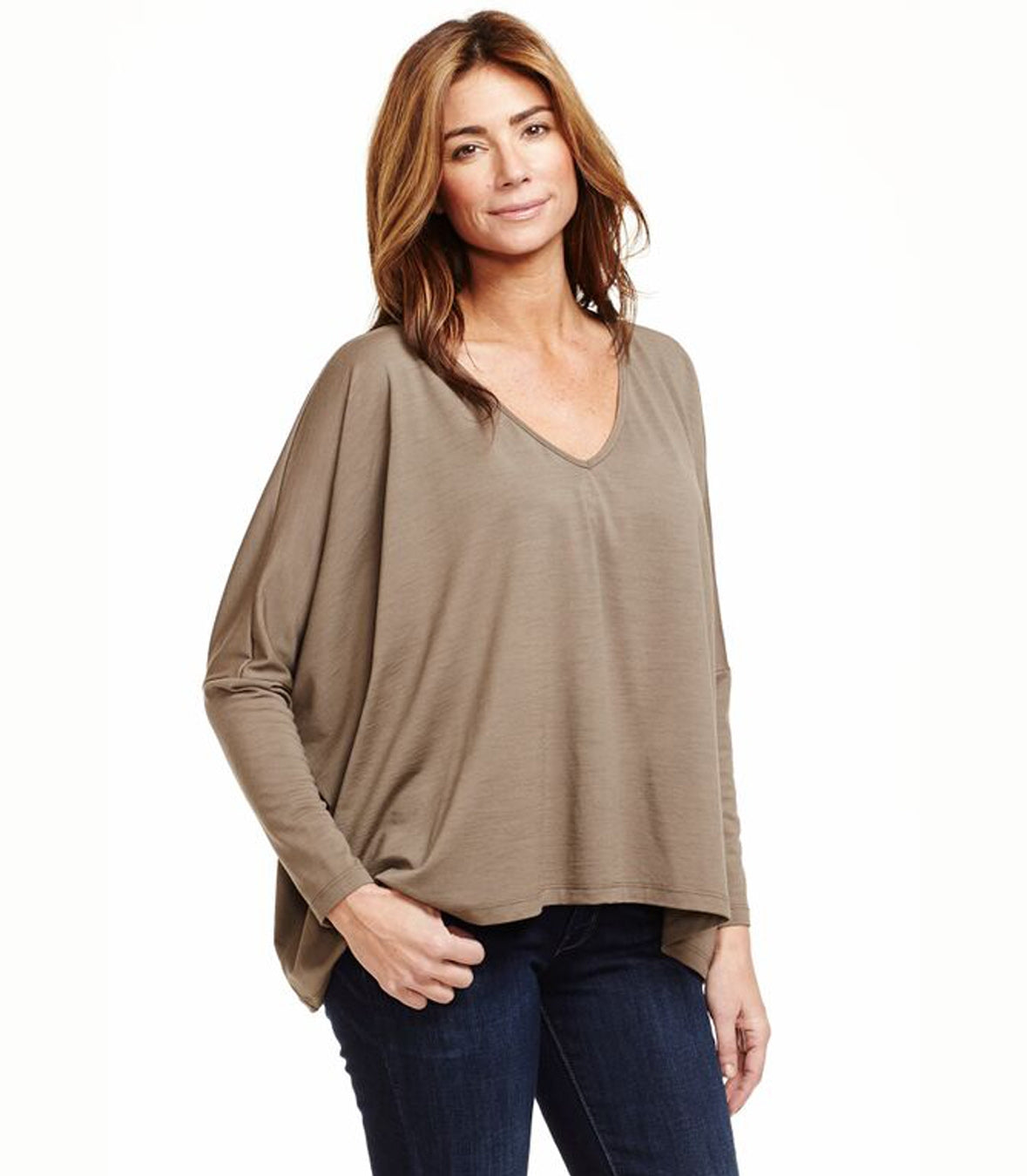 Wool Sweep Batwing Tee  Made in USA | RAMBLERS WAY