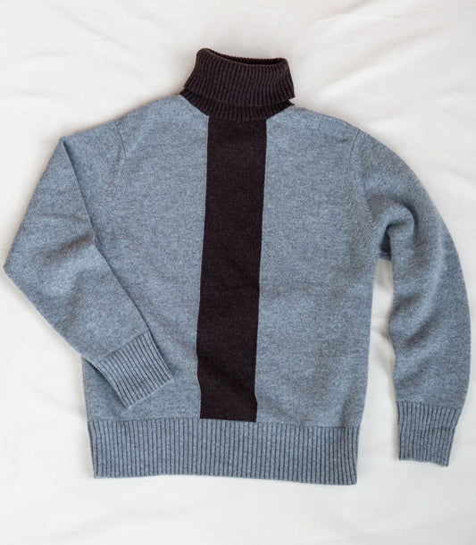 Wool Turtleneck Stripe Sweater Made in USA | RAMBLERS WAY