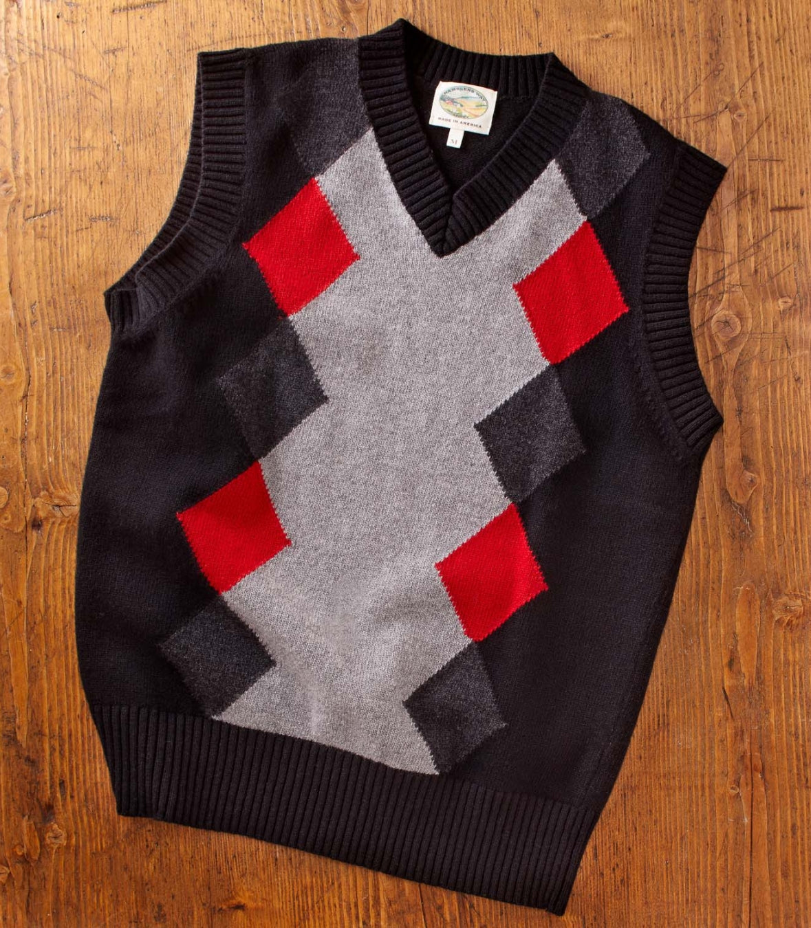 Wool V-Neck Sweater Vest Made in USA | RAMBLERS WAY
