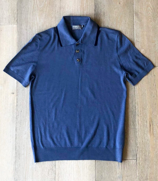 Wool Short Sleeve Knitted Polo Made in USA | RAMBLERS WAY