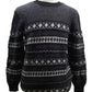 Jacquard Crew Neck Wool Sweater Made in USA | RAMBLERS WAY