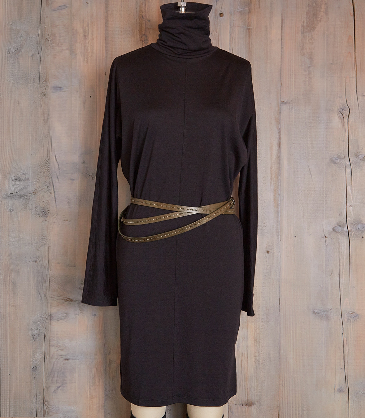 Wool Turtleneck Tunic Dress Made in USA | RAMBLERS WAY