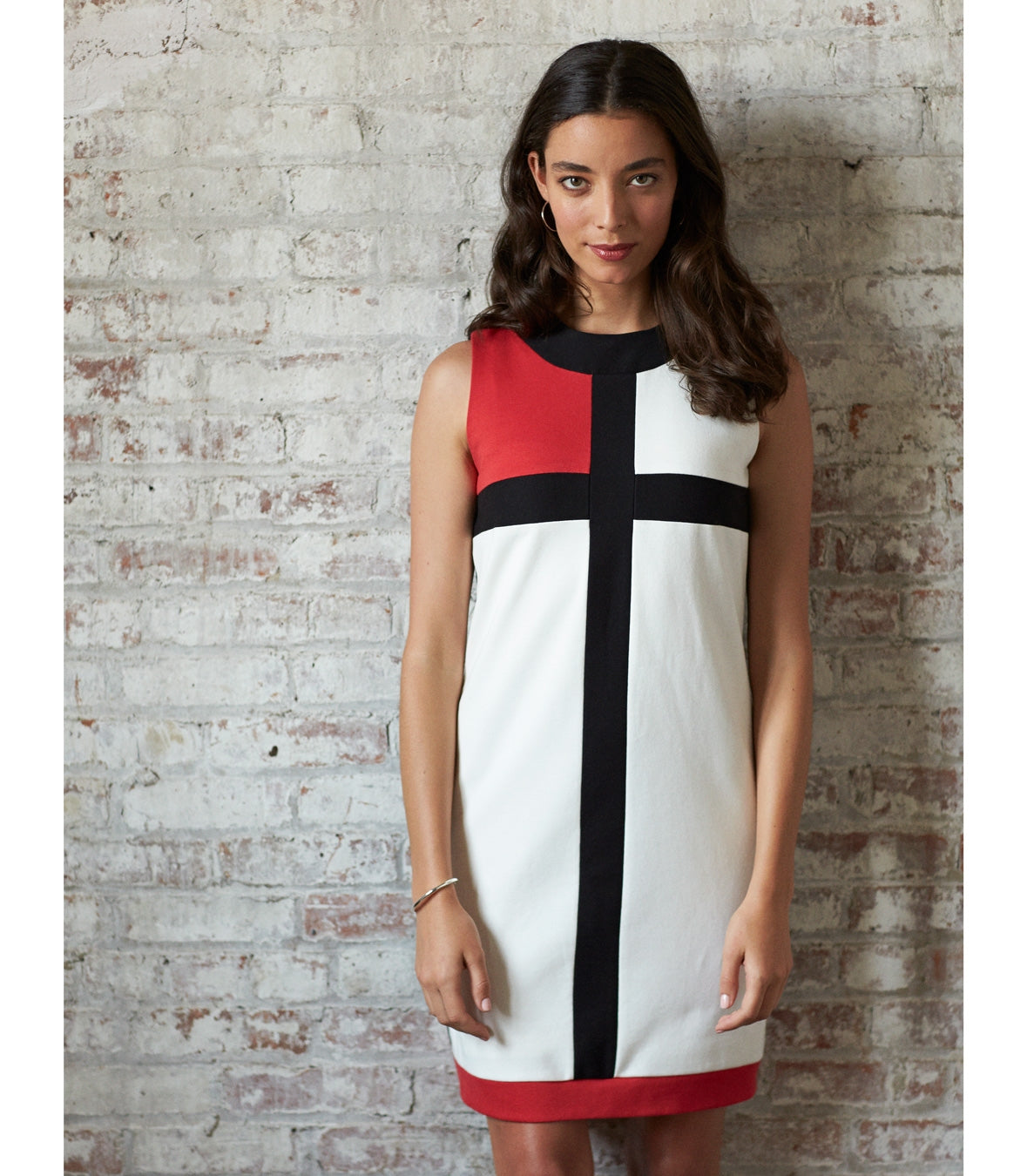 Cotton Pique Color Block Dress Made in USA | RAMBLERS WAY