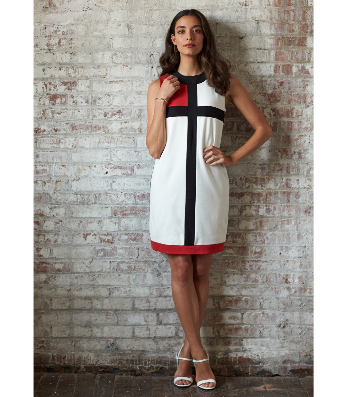 Cotton Pique Color Block Dress Made in USA | RAMBLERS WAY