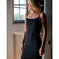 Wool Camisole Slip - Black Made in USA | RAMBLERS WAY
